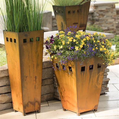 outdoor metal planters on sale